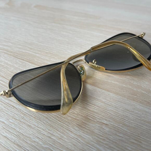 Vintage B&L Ray-Ban Aviator Sunglasses Gold FRAMES ONLY 62-14 - Picture 7 of 8